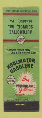 Matchbook Cover - Cities oil gas Auto Service Reading PA WEAR