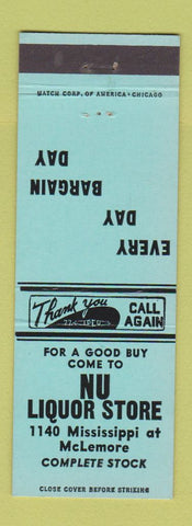 Matchbook Cover - Nu Liquor Store BLUE