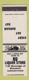 Matchbook Cover - Nu Liquor Store WHITE