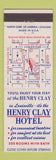 Matchbook Cover - Henry Clay House Louisville KY
