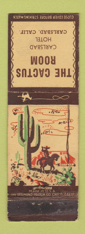Matchbook Cover - The Cactus Room Carlsbad Hotel Carlsbad CA WORN