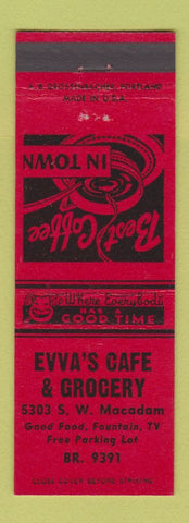 Matchbook Cover - Evva's Cafe & Grocery Portland OR