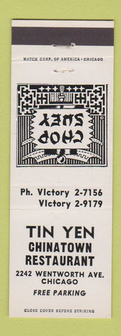 Matchbook Cover - Tin Yen Chinese Restaurant Chicago IL