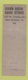 Matchbook Cover - Nunn Bush Men's Shoes New Orleans LA WEAR