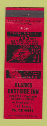 Matchbook Cover - Clarks Eastside Inn
