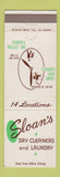 Matchbook Cover - Sloan's Dry Cleaners Laundry Los Angeles CA