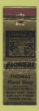 Matchbook Cover - Thomas Floral Shop flowers Sharon PA