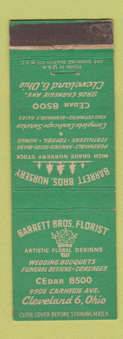 Matchbook Cover - Barrett Bros Florist Flowers Cleveland OH WEAR