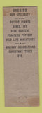 Matchbook Cover - Barrett Bros Florist Flowers Cleveland OH WEAR