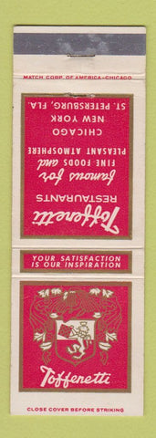 Matchbook Cover - Toffenetti Restaurant St Petersburg New York City Chicago