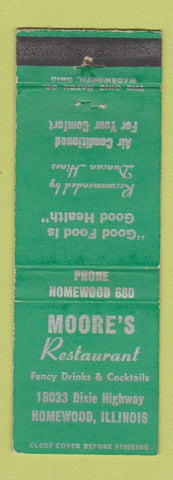 Matchbook Cover - Moore's Restaurant Homewood IL WEAR