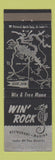 Matchbook Cover - Win Rock Restaurant Lake of the Ozarks MO