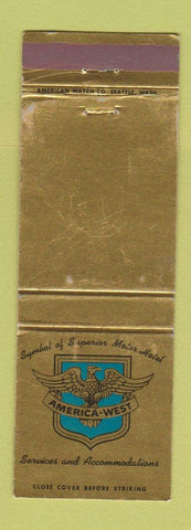 Matchbook Cover - America West Motor Hotels Seattle Tacoma WA Portland OR