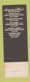 Matchbook Cover - America West Motor Hotels Seattle Tacoma WA Portland OR