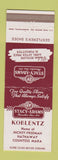 Matchbook Cover - Stacy Adams Shoes Koblentz