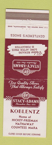 Matchbook Cover - Stacy Adams Shoes Koblentz