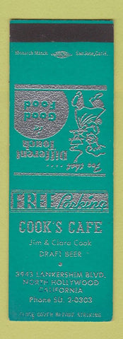 Matchbook Cover - Cook's Cafe North Hollywood CA SAMPLE