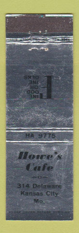 Matchbook Cover - Howe's Cafe Kansas City MO WEAR