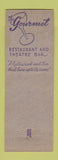 Matchbook Cover - The Gourmet Racine WI restaurant theatre bar