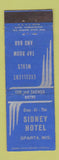 Matchbook Cover - Sidney Hotel Sparta WI WEAR