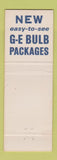 Matchbook Cover - GE General Electric Soft White Light Bulbs