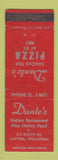Matchbook Cover - Dante's Italian Restaurant Pizza Lawton OK WORN
