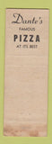 Matchbook Cover - Dante's Italian Restaurant Pizza Lawton OK WORN