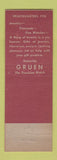 Matchbook Cover - Gruen Watches DavEd's Willoughby OH
