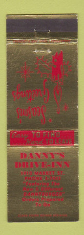 Matchbook Cover - Danny's Drive In Christmas Shreveport LA Balinese Lounge WEAR