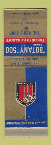 Matchbook Cover - Botany 500 Men's Clothes Westbrook Freeport ME WEAR