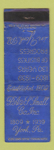 Matchbook Cover - PA Small York PA 1949 WORN