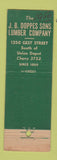 Matchbook Cover - JB Doppes Sons Lumber Cincinnati OH 1950