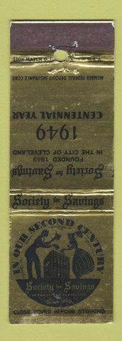 Matchbook Cover - Society for Savings 1949 Cleveland OH WEAR