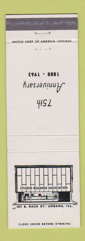 Matchbook Cover - Citizens Building Association Urbana IL 1963
