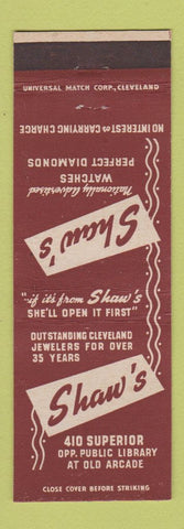 Matchbook Cover - Shaw's Jewelry Cleveland OH