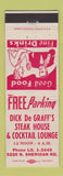 Matchbook Cover - Dick De Graff's Steak House Chicago IL