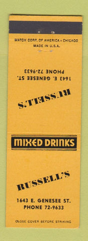 Matchbook Cover - Russell's Syracuse NY