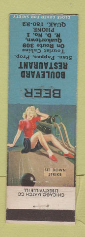 Matchbook Cover - Boulevard Restaurant Quakertown PA pinup