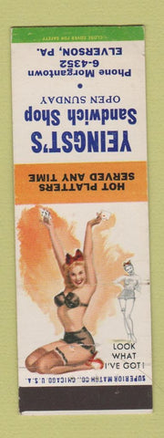 Matchbook Cover - Yeingst's Sandwich Shop Elverson PA pinup