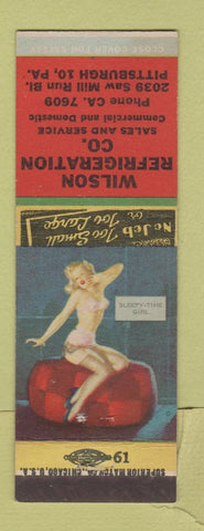 Matchbook Cover - Wilson Refrigeration Pittsburgh PA pinup