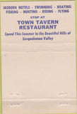 Matchbook Cover - Town Tavern Restaurant Lewisburg PA? 40 Strike