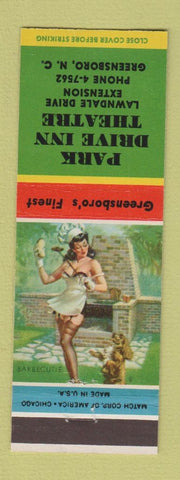 Matchbook Cover - Park Drive Inn Theatre Movies Greensboro NC pinup