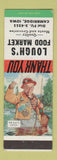 Matchbook Cover - Lough's Food Market Grocery Cambridge IA