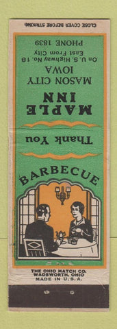 Matchbook Cover - Maple Inn Mason City IA low phone #