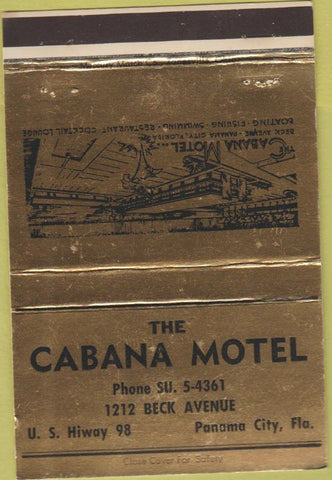 Matchbook Cover - Cabana Motel Panama City FL 40 Strike