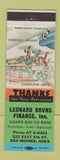 Matchbook Cover - Leonard Burns Finance Des Moines IA