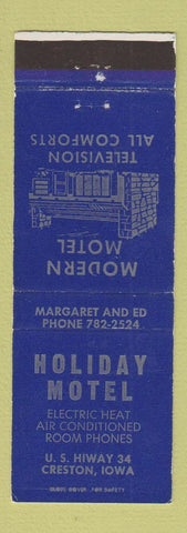 Matchbook Cover - Holiday Motel Creston IA WEAR