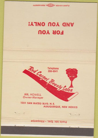 Matchbook Cover - Red Carpet Beauty Salon Albuquerque NM girlie 40 Strike