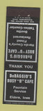 Matchbook Cover - DeBaggio's Busy B Cafe Eldora IA