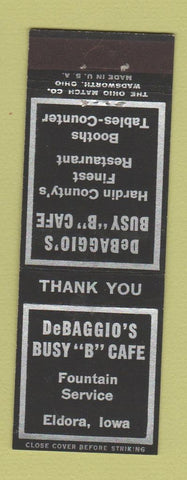 Matchbook Cover - DeBaggio's Busy B Cafe Eldora IA